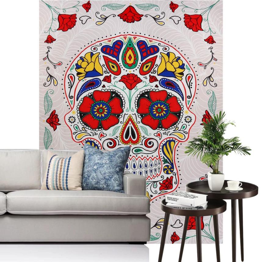 Super Soft Skull Bone Tapestry Wall Bedspread Beach Towel Mat Blanket Table Beach towel