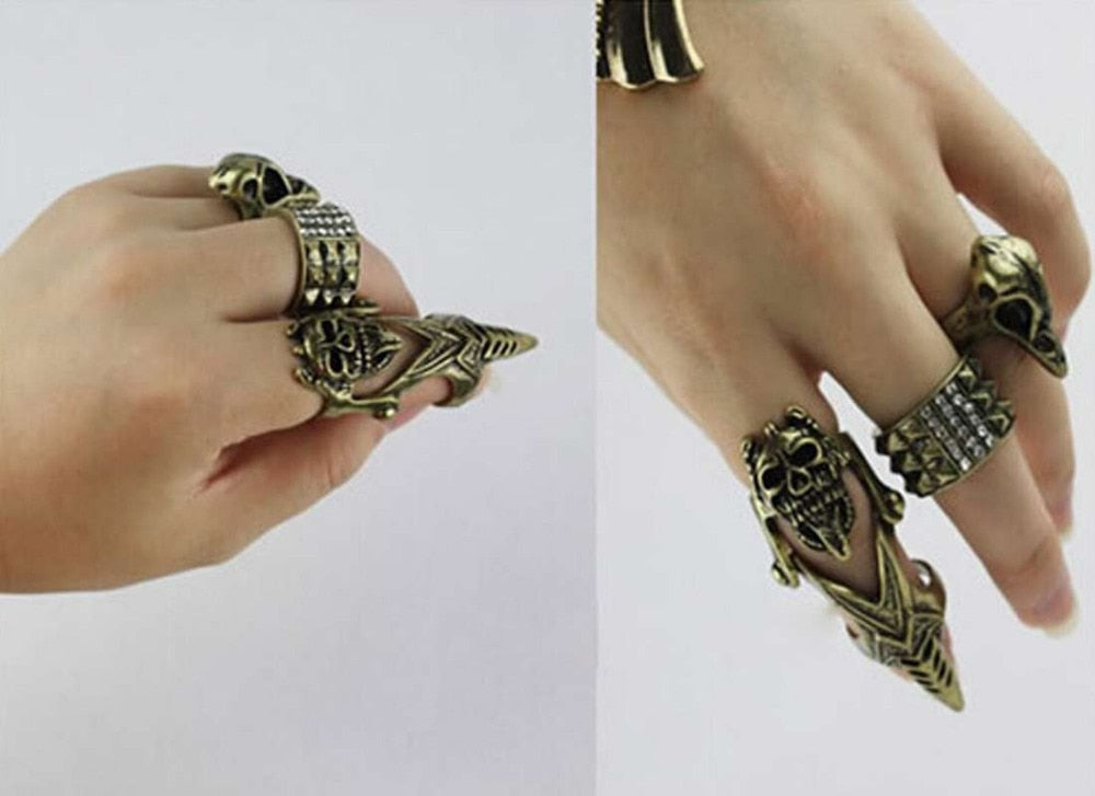 Women Fashion Punk  Retro Vintage Charming Gothic Alloy Metal Skull