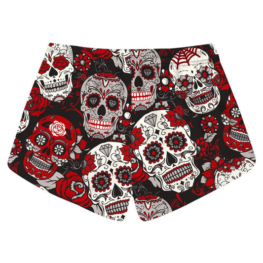 Women Sport Shorts Female Fitness Summer Beach Wear Flowers Skull 3D Printed Running Jogging Shorts Women Drop Shipping