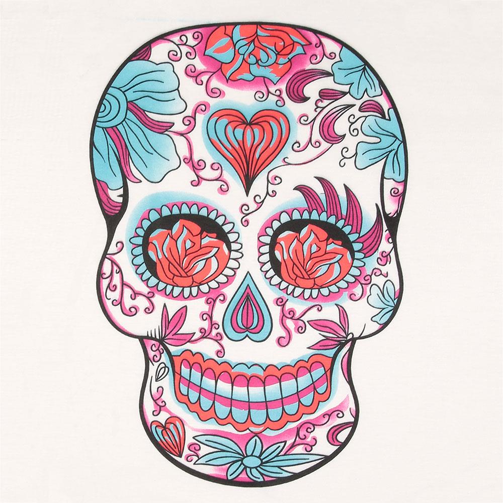 Tank Top Sugar Skull Floral Racerback Skull Pattern