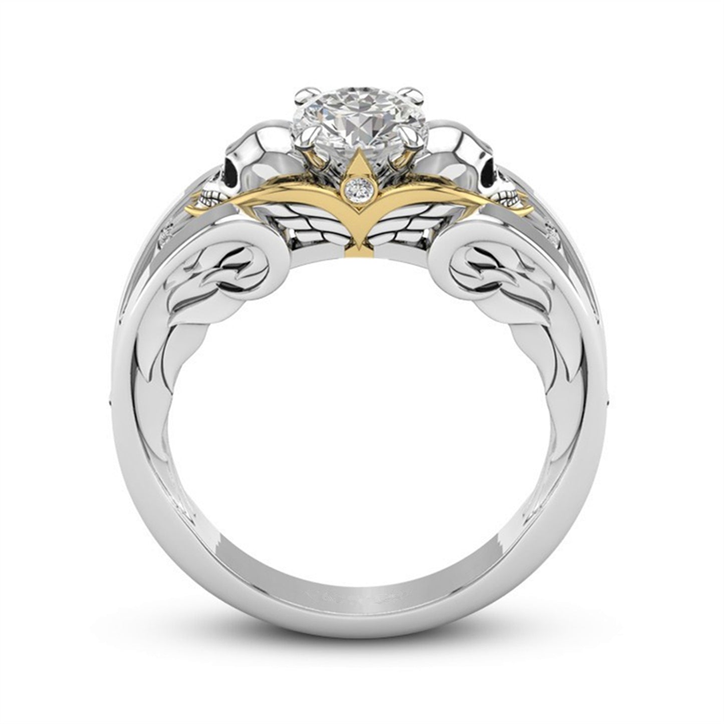 New skull men's jewelry Skull skeleton Hand CZ Ring European and American Punk style Motor Biker Men Women's Ring
