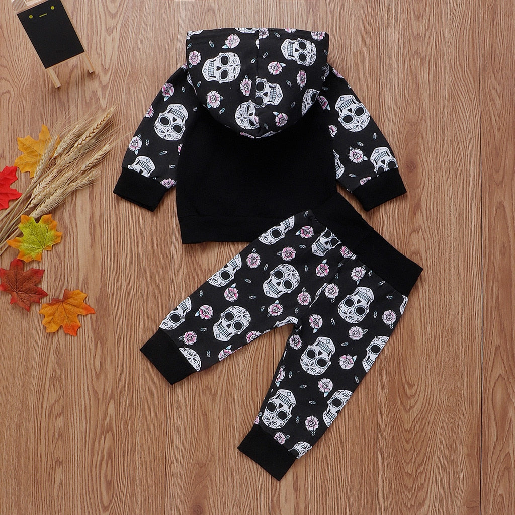 Infant Baby Boy Clothes Long Sleeve Hooded Skull