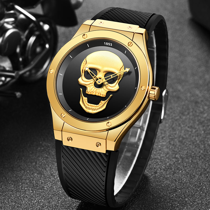 3D Skull Watch Top Brand Quartz Silicone Watchs Waterproof