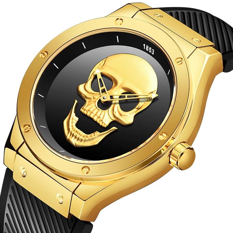 3D Skull Watch Top Brand Quartz Silicone Watchs Waterproof