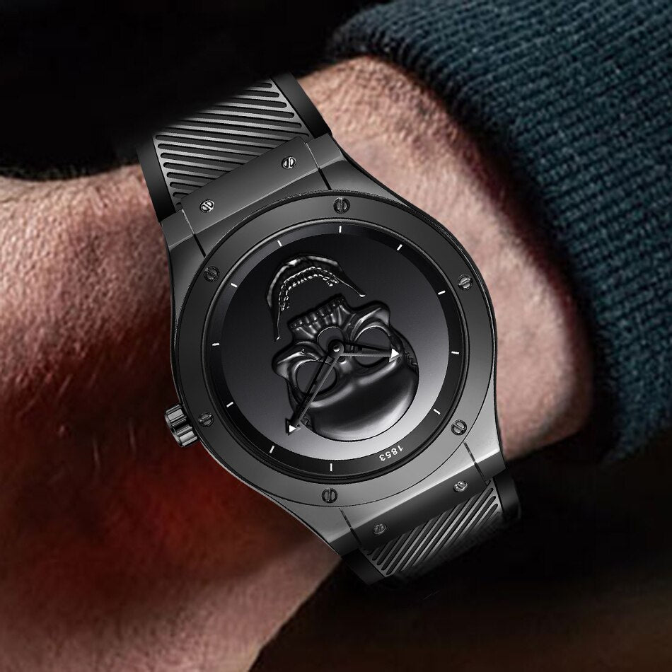 3D Skull Watch Top Brand Quartz Silicone Watchs Waterproof
