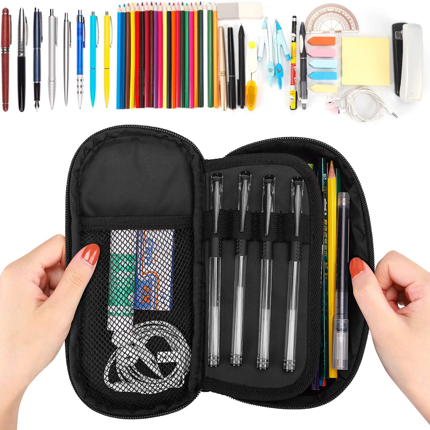 Dia de los muertos sugar skull calaveras 3-Layer Pencil Case