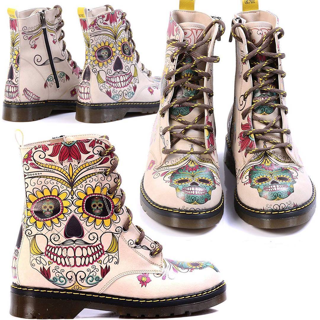Sugar skulls - Day of the dead boots