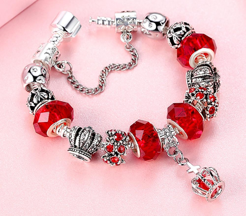 4 Style European Fashion 925 Classic Silver Charm Bracelet With Murano Glass Beads Bracelets for Women Original DIY Jewelry Gift