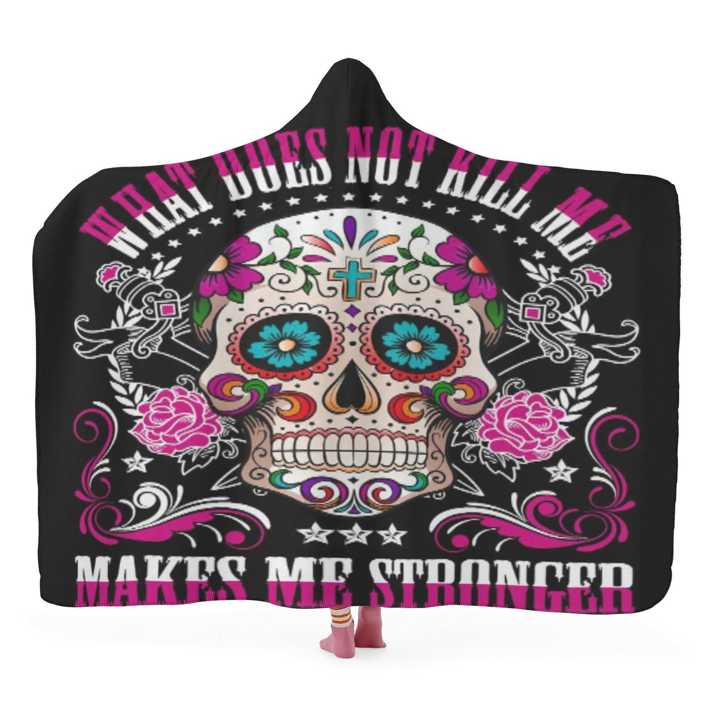 Sugar skull Hooded Blanket