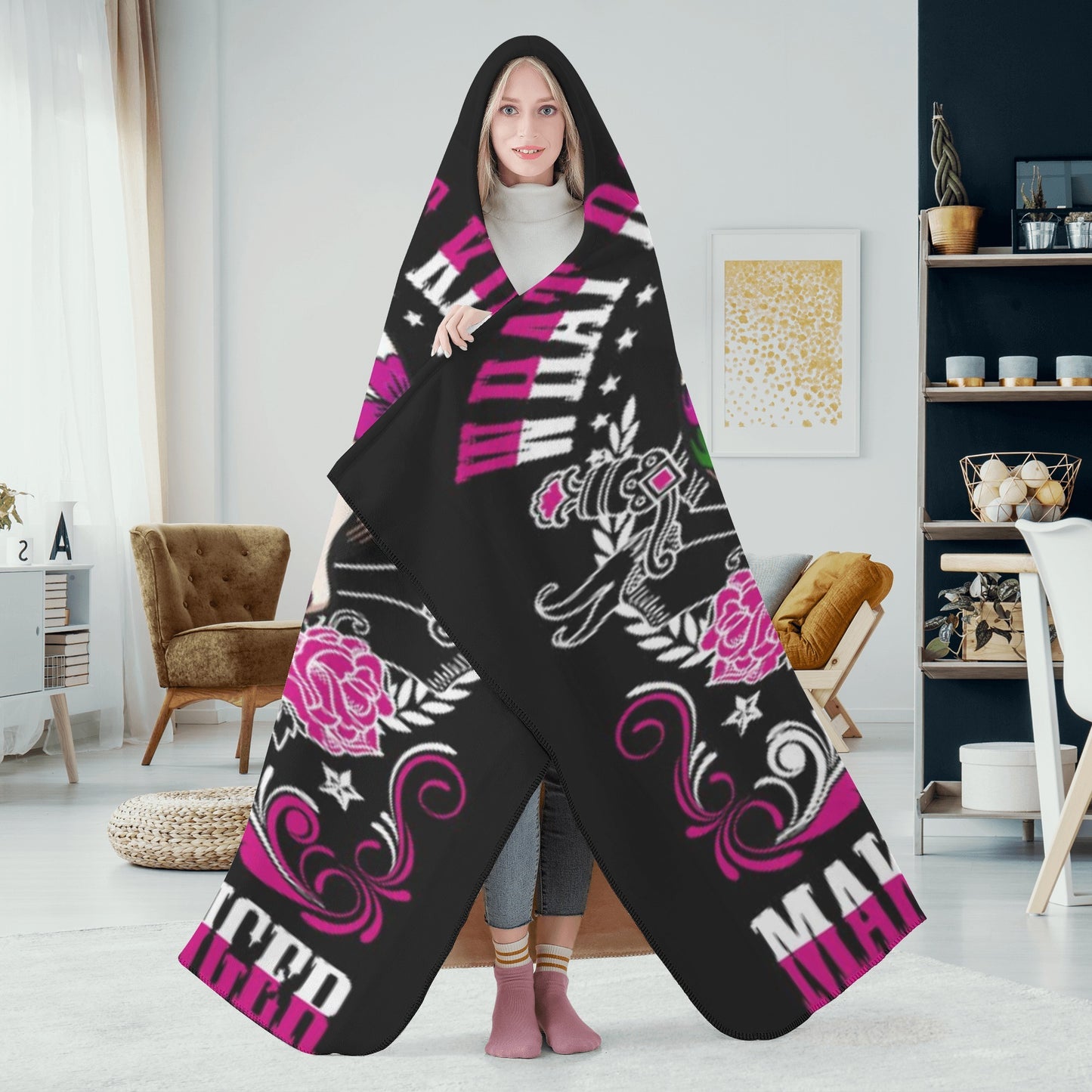 Sugar skull Hooded Blanket
