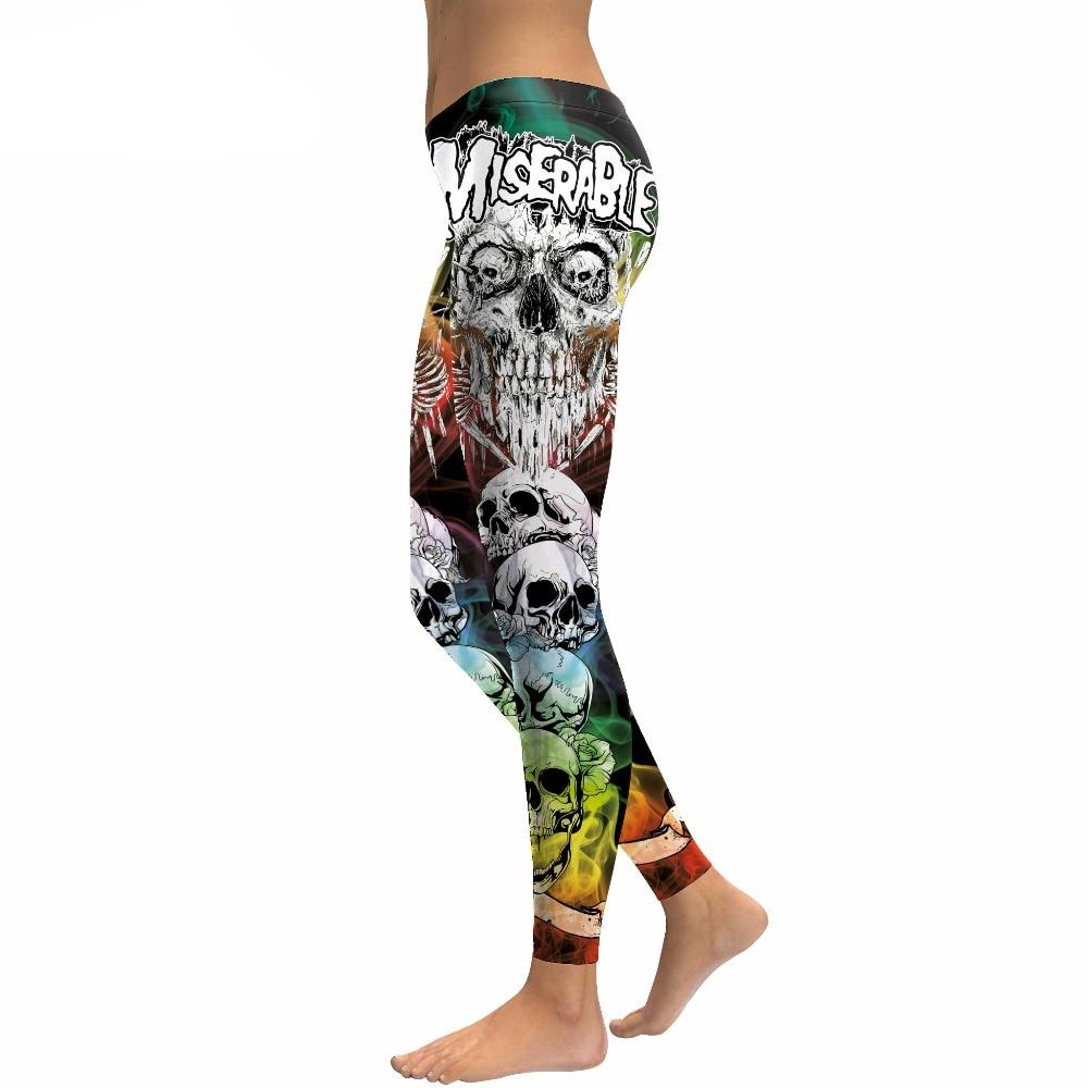 New Arrival Skull Head Women Leggings Letter Gradient Digital Print Pants