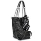 2Pcs Women Skull Handbag Shoulder Tote Purse Leather Crossbody Makeup Bag Set