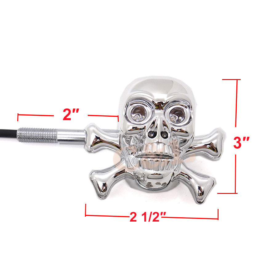 2X Motorcycle Chrome ABS Skull LED Turn Signal Lights For Harley CUSTOM CAFE Crusier Chopper