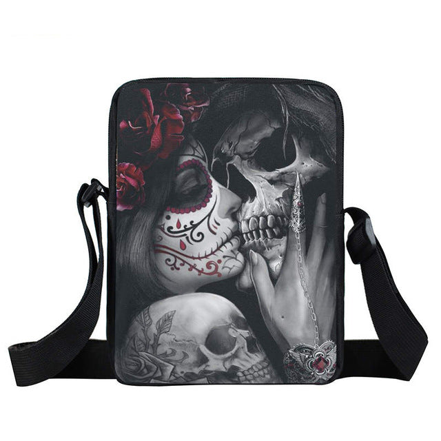 Cool Gothic Girl Mini Messenger Bag Rock Women Handbag Kids Crossbody Bag Skull Children School Bags Boys Girls Bags Best Gift
