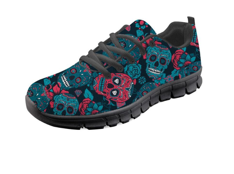 Women Shoes Sugar Skull Printing Woman Casual Sneakers Shoes Light Breathable