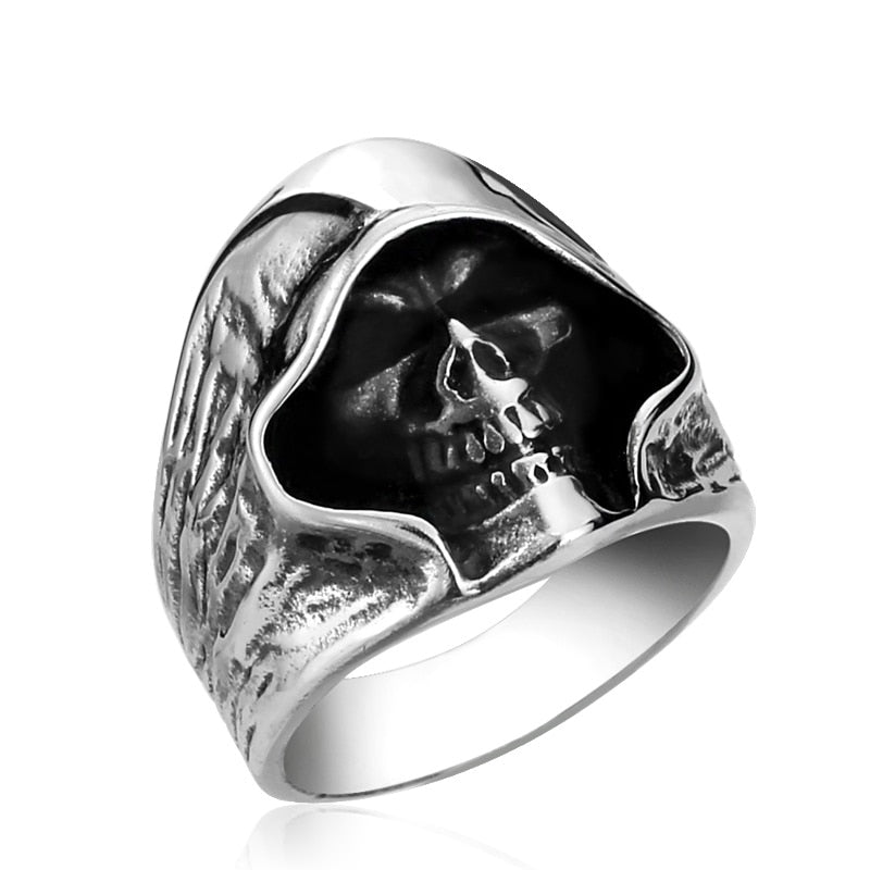 good detail the death skull vintage ring for man stainless steel movie style hot sale skull jewelry
