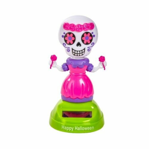 Set of 2 Day of the Dead Sugar Skull Dancing Solar