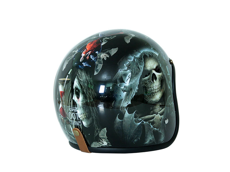 3/4 face motorcycle helmet for Harley Skull Open Face Vintage Fiberglass Helmet Moto Casque Casco Motocicleta Capacete