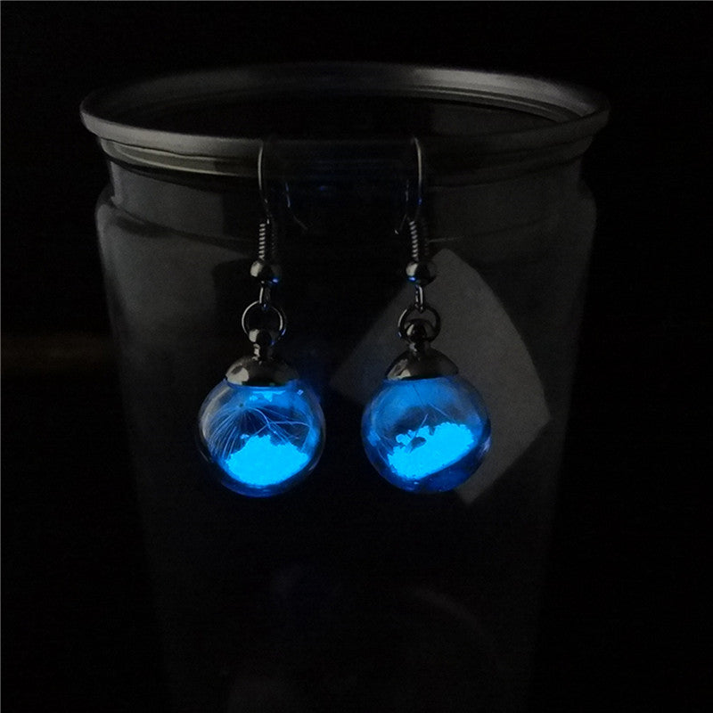 3 Colors Luminous Drop Earrings Dandelion Earrings Charm Glowing In The Dark Silver Color Dangle Earrings For Women Gift Jewelry
