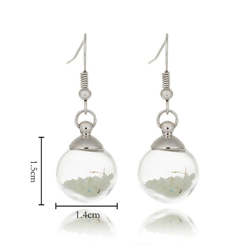 3 Colors Luminous Drop Earrings Dandelion Earrings Charm Glowing In The Dark Silver Color Dangle Earrings For Women Gift Jewelry
