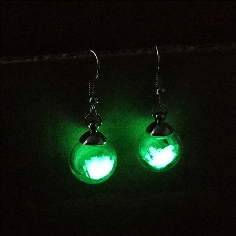 3 Colors Luminous Drop Earrings Dandelion Earrings Charm Glowing In The Dark Silver Color Dangle Earrings For Women Gift Jewelry