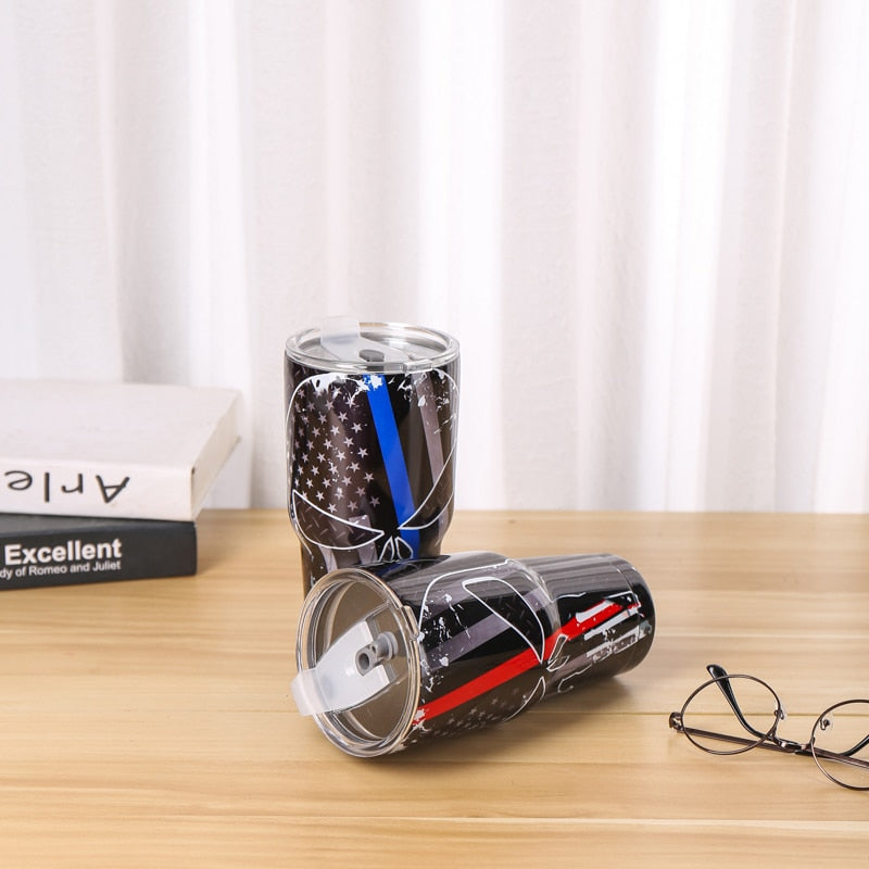 30oz America Skull Thermos Mug Vacuum Flask Stainless Steel tumbler Mug