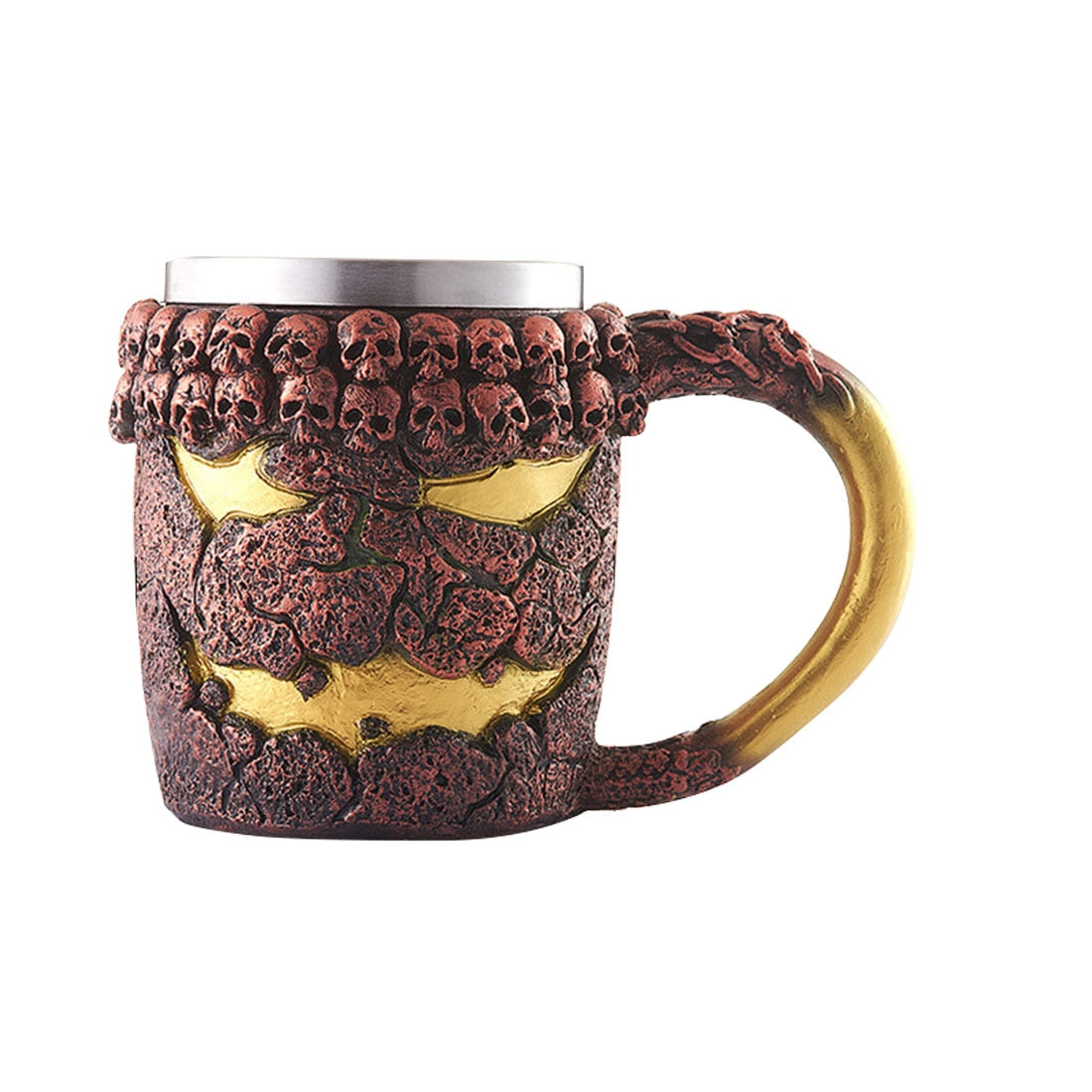 350ML Double Wall Stainless Steel 3D Skull Mugs Coffee Tea Bottle Mug Skull Knight Tankard Dragon Drinking Kup Milk