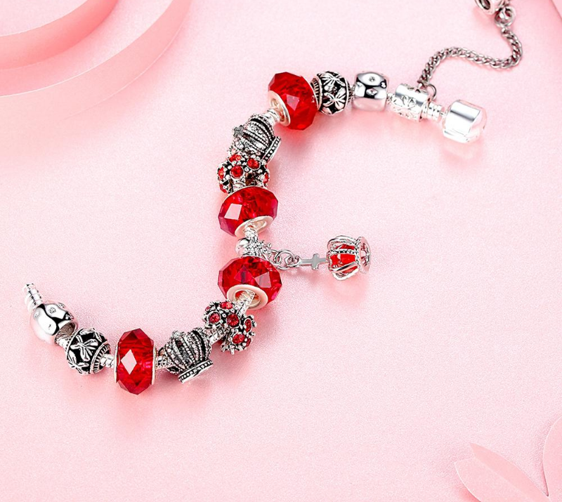 4 Style European Fashion 925 Classic Silver Charm Bracelet With Murano Glass Beads Bracelets for Women Original DIY Jewelry Gift