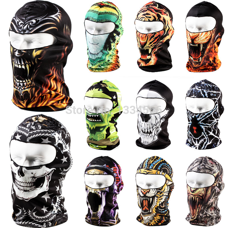 3D Animal Snowboard Bicycle Skull Cap Helmet Balaclava Headgear Hats Protection Winter Warmer Halloween Liner Full Face Mask