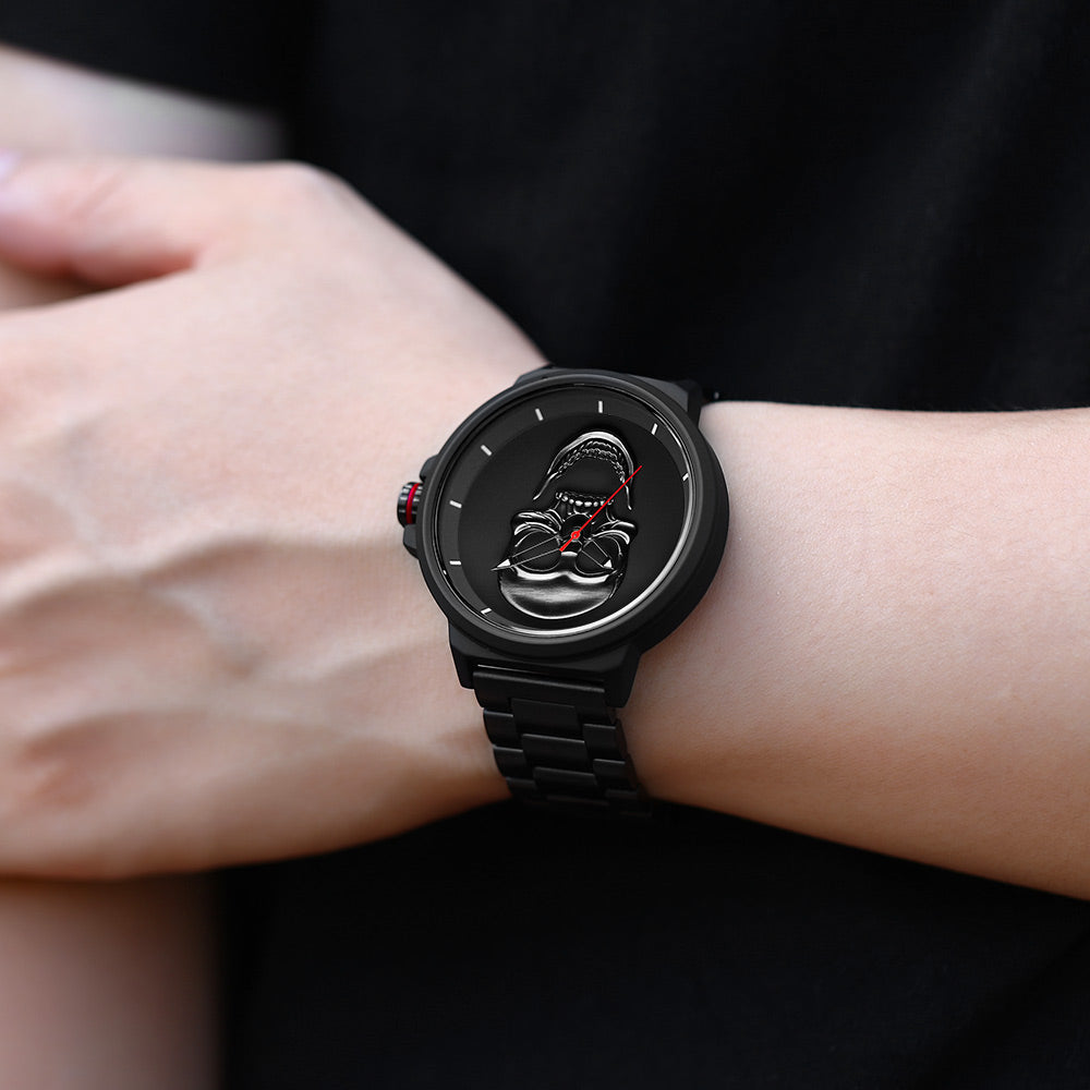 3D Black Watch Pirate Skull Style Quartz Men Watches Brand Men Military steel Men Sports Watch Waterproof Relogio Masculino