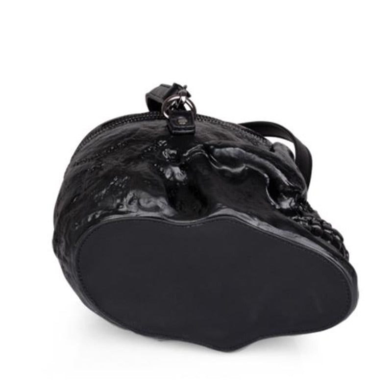 3D Funny Skeleton Head Black Shoulder Crossbones Messenger