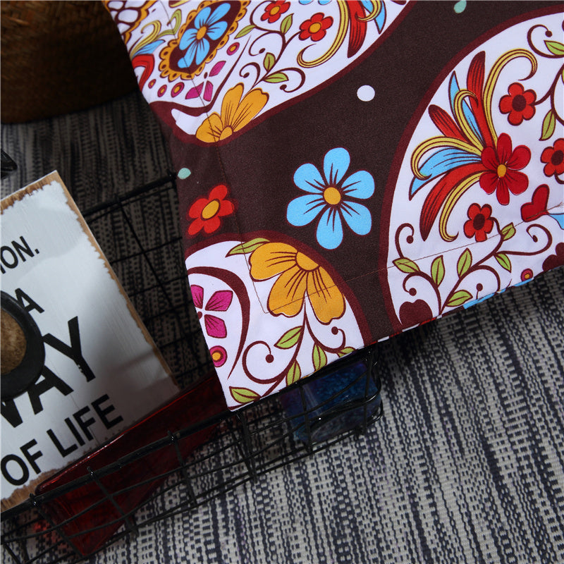 3D Skull Bedding sets Colorful Flower with Skull Duvet Cover Set for Twin Queen King Size Halloween Sugar Skull Bedding Set