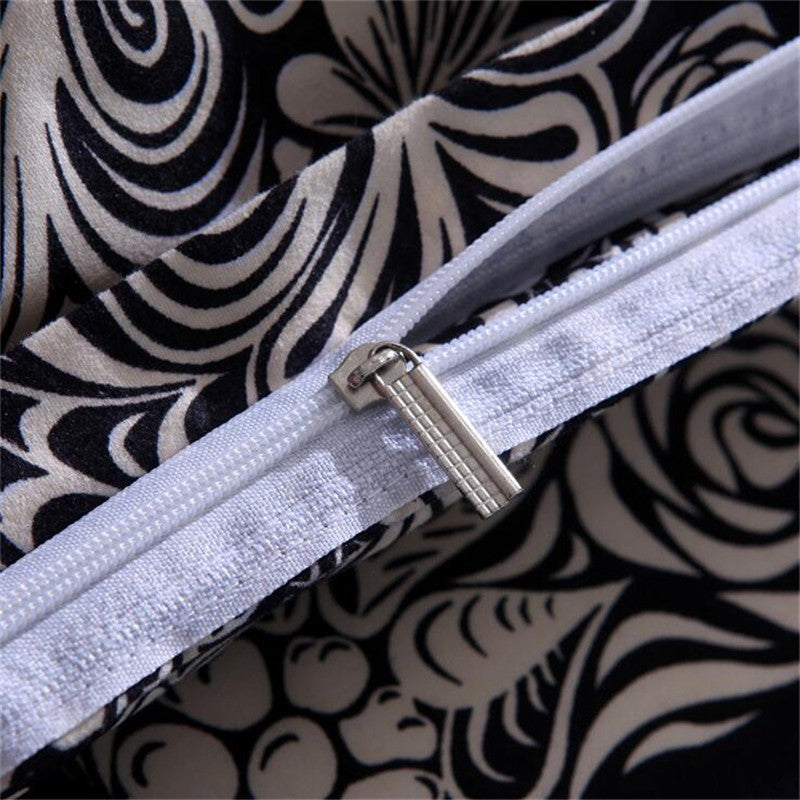 3D Skull Bedding sets,Digital Printing Day of the Dead Sugar Skull with Floral 3Piece Duvet Cover Sets,Black Gray cotton Bedding