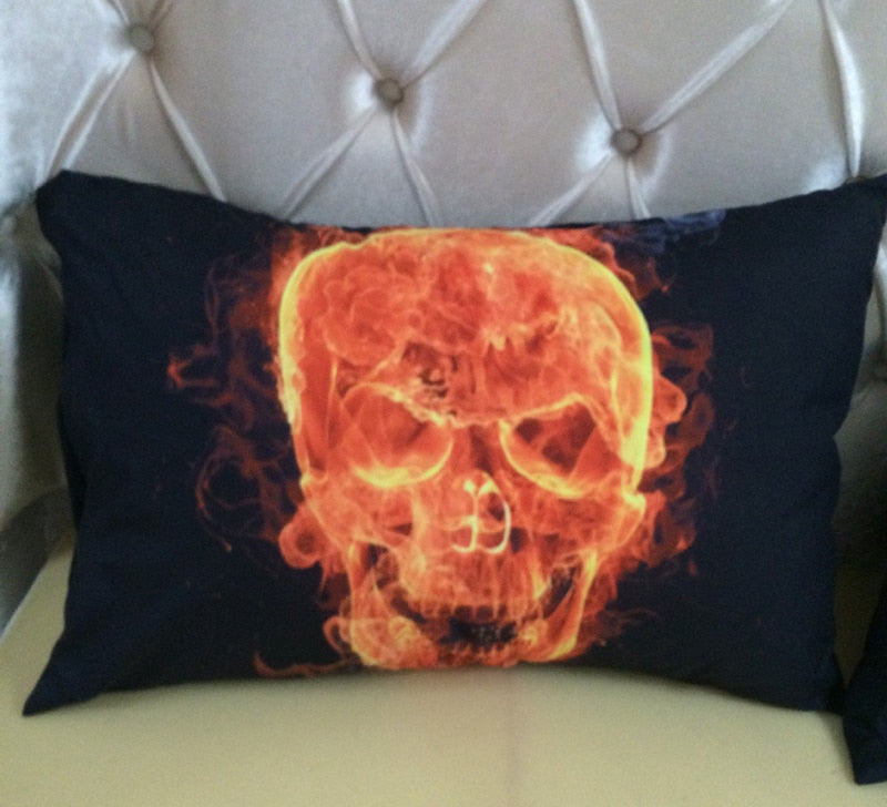 3D Skull Bedding sets Fire Skull head 3pcs Bed Linen Duvet Cover