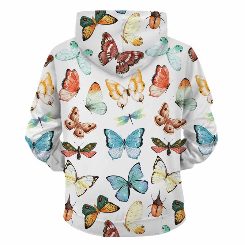 3D Skull Butterfly Rose Men Hoodies Sweatshirts