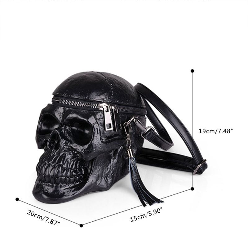3D Skull Shoulder Bag Crossbones Messenger Bag Unisex