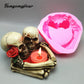 3D skull candlestick silicone mold fondant cake mold