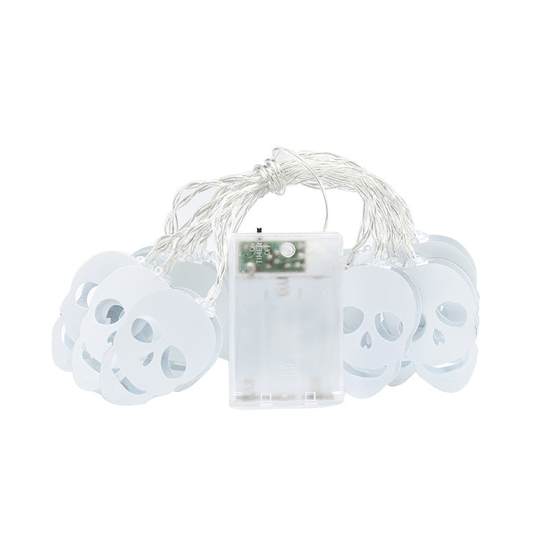 3M 20Leds White Hollow iron Skull LED String Lights Halloween