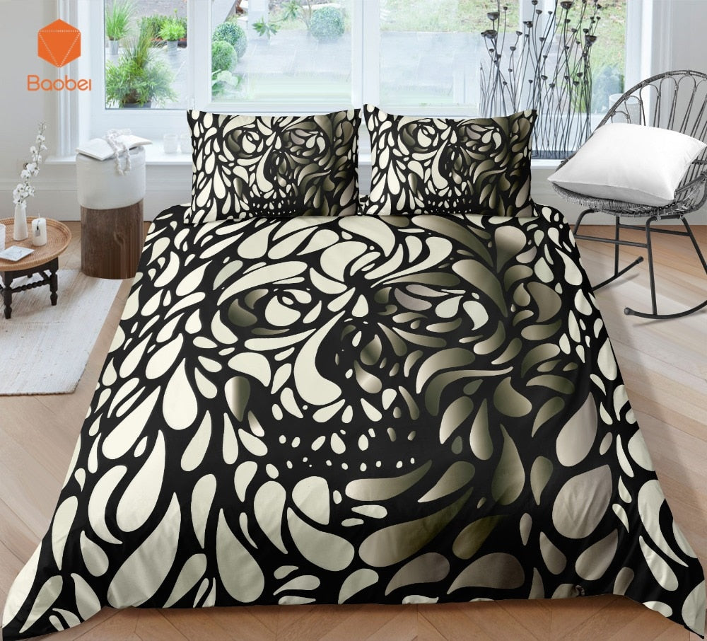 3Pcs 3D Skull Bedding Set With Pillowcases Duvet Cover Quilt Cover For Kids Queen King Sizes Bedspreads
