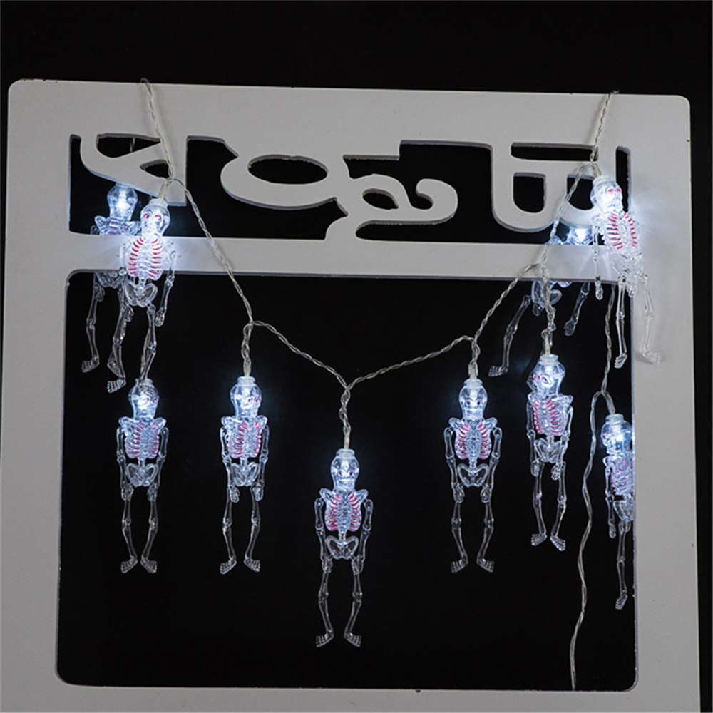 3V Skeleton Man Fairy Lights Hallowmas Decorative 10 LED Holiday String Lighting Halloween Decoration Skull Garland Party Night