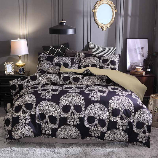 Sugar Skull Printed Queen Comforter Sets Bedding