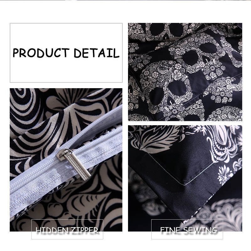 Sugar Skull Printed Queen Comforter Sets Bedding