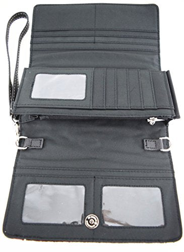 Sugar Skull Handbag Women's Shoulder Bag Wallet Set Black