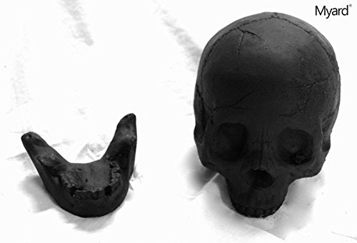 Fireproof Human Fire Pit Skull Gas Log for NG, LP Wood Fireplace, Firepit, Campfire, Halloween Decor, Barbecue (Black, 1pk)