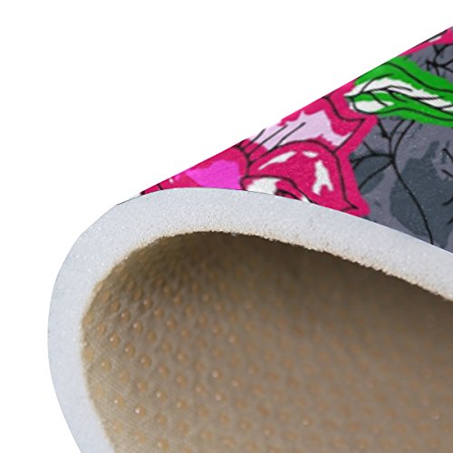 Heart Sugar Skull Pink Roses Kids Area Rug 31x20 Inch, Non-Slip Floor Mat Soft Resting Area Doormats for Living Dining Bedroom