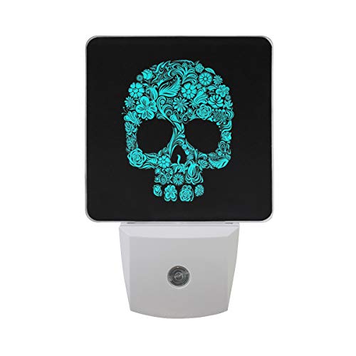 Sugar Skull Flowers LED Night Light with Smart Dusk to Dawn Sensor