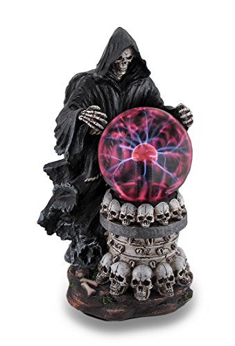 Indoor Figurine Lamps Destroyer Of Worlds Grim Reaper Plasma Crystal Ball Accent Lamp 6.5 X 12 X 6 Inches Black