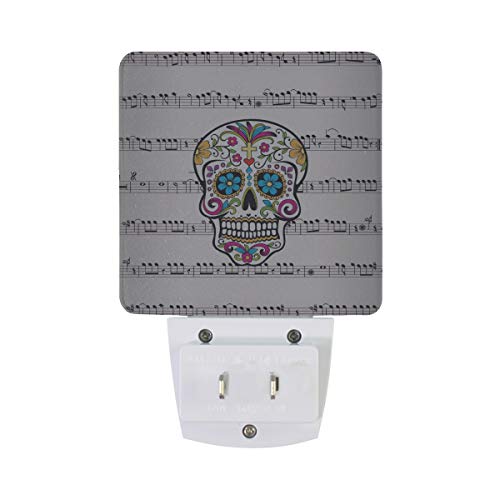 Sugar Skull Flowers LED Night Light with Smart Dusk to Dawn Sensor