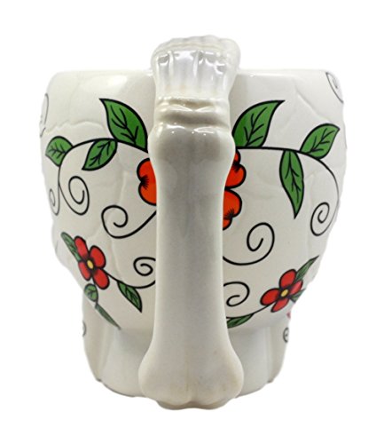 Atlantic Collectibles White Day of The Dead Crucifix Sugar Skull Mug In Bright Vivid Colors Drink Coffee Cup Ceramic 4.5"H