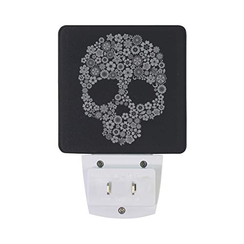 Sugar Skull Flowers LED Night Light with Smart Dusk to Dawn Sensor